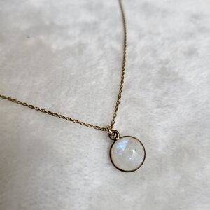 Moonstone Globe Pendant Necklacemarked 1/20 14K GF